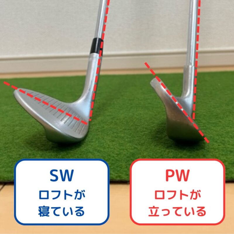 ピッチングウェッジとサンドウェッジのロフト角の比較